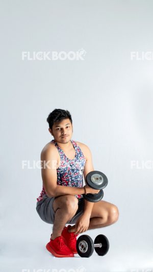 Active, Dumbbells, Fitness, Holding Weight Dumbbells, Strong, Weight, Young Guy Red Shoes, Young Guy