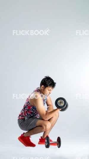 Active, Dumbbells, Fitness, Holding Weight Dumbbells, Guy Sitting on The Floor, Strong, Weight, Young Guy Red Shoes, Young Guy