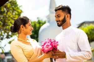 Religions & Nationality , temple , offering flowers , couple , worship 