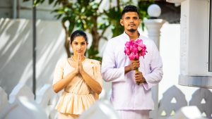 
									Religions & Nationality , temple , offering flowers , couple , worship 